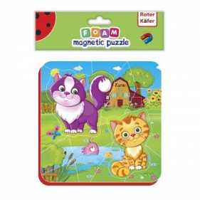 Puzzle magnetyczne piankowe - Kotki, 16 el.