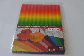 Tektura falista 3D 5cm x 35cm. Tęczowa 5 sztuk