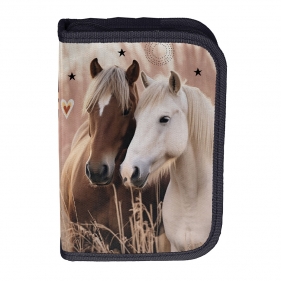 Piórnik jednokomorowy z wyposażeniem - Horses