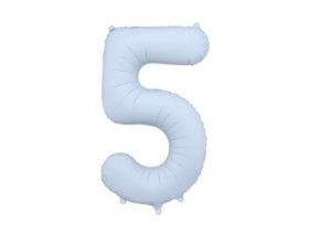 Balon foliowy cyfra 5 86cm mglisty niebieski