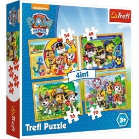 Puzzle 4w1: Psi Patrol - Zawsze na czas (34307)