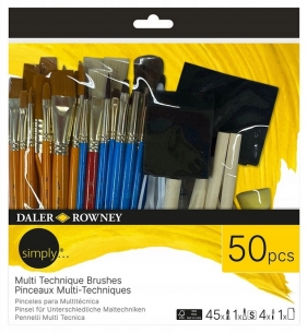 Zestaw pędzli Daler Rowney Simply Mixed Media, 50 szt