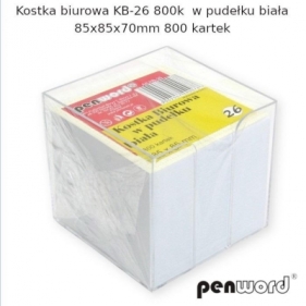 Kostka biurowa w pudełku biała 85x85x70mm 800K