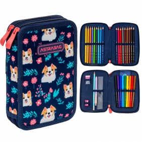 Astrabag, Piórnik podwójny z wyposażeniem - Dear Puppy, AC21