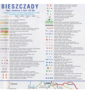 Bieszczady, 1:50 000 - Mapa turystyczna (1571-2020)