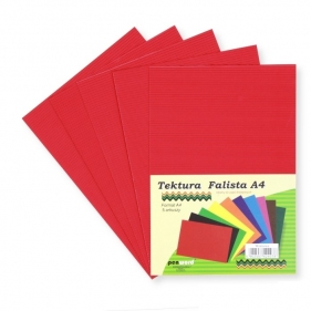 Tektura A4 falista wiśniowa 5szt