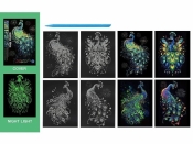 Wydrapywanka kolorowa fluorescencyjna pawie