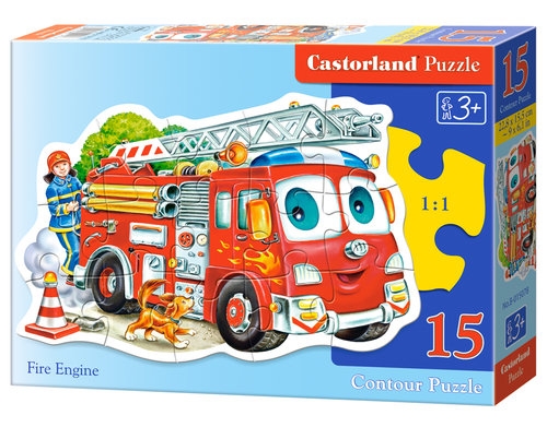 Puzzle konturowe Fire Engine 15 elementów (015078)