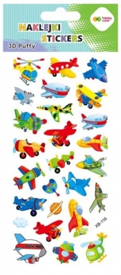 Naklejki 3D Puffy - Funny Aircraft, 9.5 cm x 22 cm, Happy Color