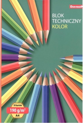 Blok techniczny A4/10K kolor 190g (5szt)