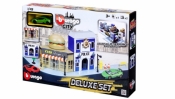 Bburago, City Deluxe Set 4 Policja, ulica, Fast Food(18-31507)