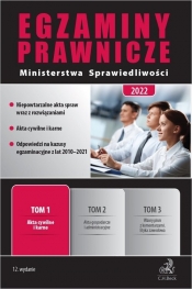 Egzaminy Prawnicze Ministerstwa Sprawiedliwości 2022 Tom 1 Akta cywilne i karne