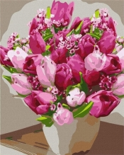 Malowanie po numerach - Jasne tulipany 40x50cm