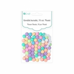 Koraliki kwiatki 70 sztuk pastel