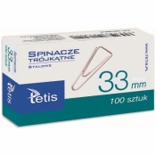 Spinacze trójkątne Tetis 33mm, 100 szt. (GS180-C)