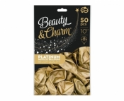 Balony Beauty&Charm platynowe jasnozłote 25cm 50sz