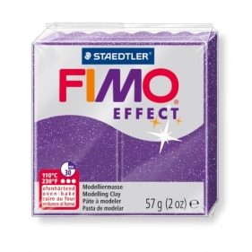 Masa termoutwardzalna Fimo effect fioletowy brokatowy (8020-602)