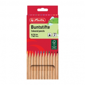 Kredki ołówkowe trójkątne Herlitz Natura, 12 kolorów