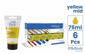 Farba akrylowa - czysty żółty 75ml (6szt)