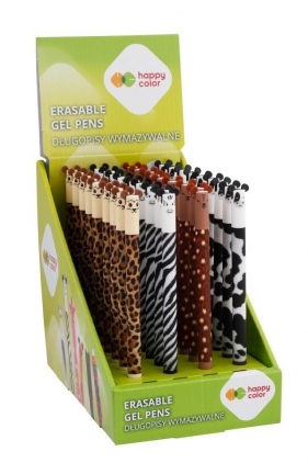 Długopis wymazywalny niebieski Uszaki - Furry Safari, 36 szt