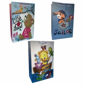 Torebka prezentowa dziecięca XL szerokie dno mix