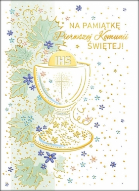 Karnet B6 Komunia Miętowy kielich