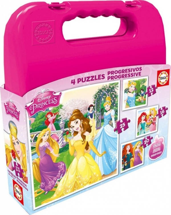 Walizka puzzle Disney Princess 12-16-20-25 (16508)