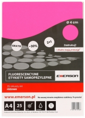 Etykieta samoprzylepna Emerson kółka 40 mm A4 - różowy (ETOKROZ02x025x010)