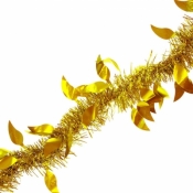 Łańcuch dekoracyjny matowy listki złoty 230cm