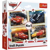 Trefl, Puzzle 4w1: Auta 3 - Do startu gotowi start (34608)