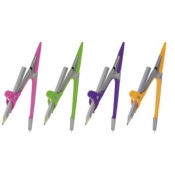 Cyrkiel z ołówkiem 2-elementowy kolorowy mix 4 kolorów w displeju (404927)