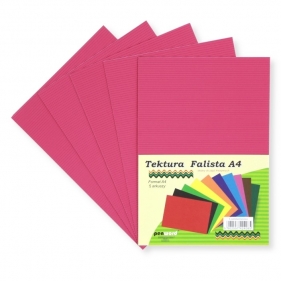 Tektura A4 falista ciemnoróżowa 5szt