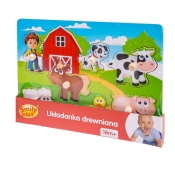 Smily Play, Układanka drewniana - chłopiec na farmie (SPW83608)