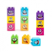 Gumka klocki, zestaw 3 potworki (mix wzorów)