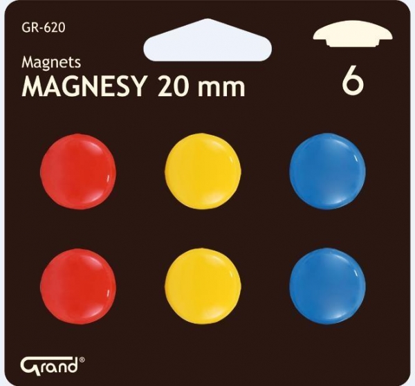 Magnesy 20mm 6 sztuk blister GRAND