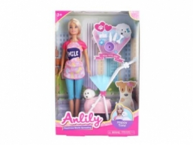 Lalka Anlily z pieskiem w wózku 30 cm (7142589)