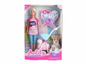 Lalka Anlily z pieskiem w wózku 30 cm (7142589)
