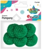 Pompony włóczkowe, 6 szt. 3cm - zielone