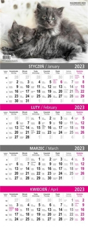 Kalendarz 2023 ścienny czteromiesięczny MIX