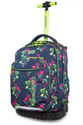 Cool - Swift - Plecak Młodzieżowy Na Kółkach - Lime Hearts (B04010)