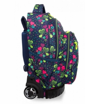 Cool - Swift - Plecak Młodzieżowy Na Kółkach - Lime Hearts (B04010)