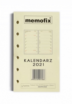 Kalendarz 2021 Memofix wkład do organizera
