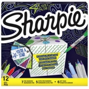 Marker Sharpie Fine - zestaw 12 kolorów + 6 przywieszek do prezentów (SHP-2079808)