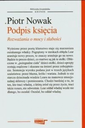 Podpis księcia - Nowak Piotr