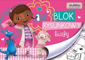 Blok rysunkowy biały A4 20 kartek pierwsza strona do kolorowania Klinika dla pluszaków 5 sztuk
