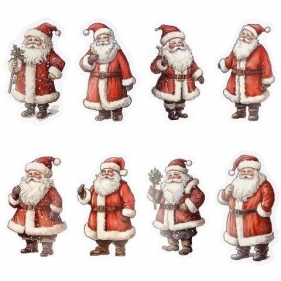 Naklejki papierowe na taśmie Mikołaje 250szt