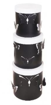 Pudełko Flower Box 3szt czarne serce ROZETTE