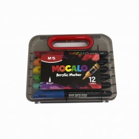 Marker akrylowy Mocalo pędzelkowy, 12 kolorów