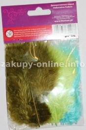 PIORKA DEKORACYJNE ZIELONE MIX 20 SZT 0050-55