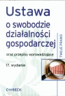 Ustawa o swobodzie działalności gospodarczej oraz przepisy